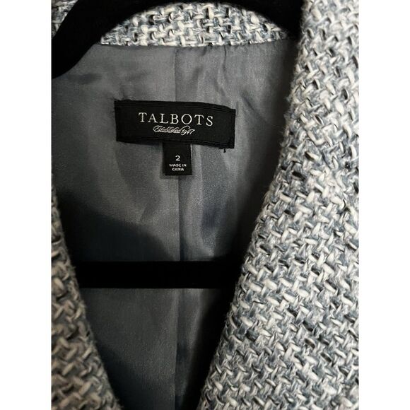 Talbots Blue Tweed 2 Button Blazer Size 2 - Picture 2 of 4